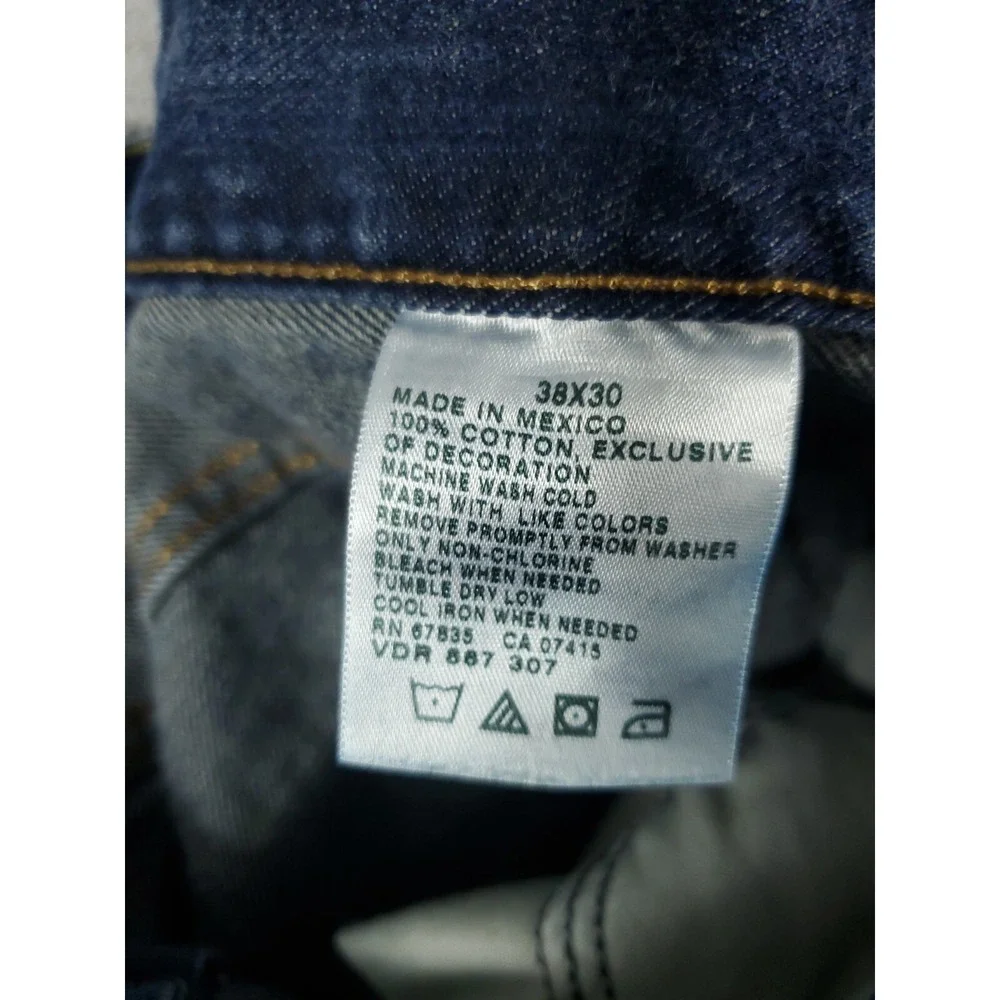 Nautica Jeans Mens Size 38x30 Blue Straight Leg Denim Pants *